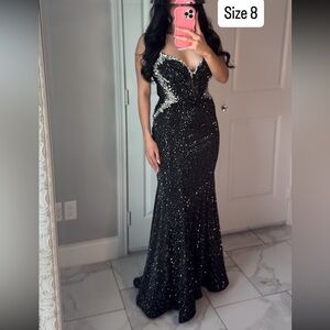Elegant Black Sequin Gown